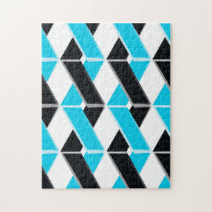 Blau, fett, cool, trendig geflochtene geometrische puzzle