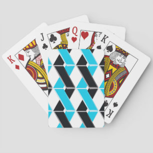 Blau, fett, cool, trendig geflochtene geometrische spielkarten
