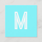 blau - fett - monogramm quadratische visitenkarte (Vorderseite)