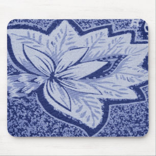 Blau Floral Mousepad