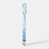 Blau florale Collage iPhone Gehäuse, aquamarin und iPhone 15 Hülle (Rechte Seite)