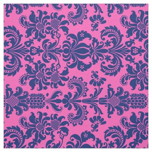 Blau florale Damaskus benutzerdefiniert rosa Hinte Stoff (Muster)