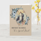 Blau | Friend Birthday | Jungfrau Mary Karte (Gelbe Blume)