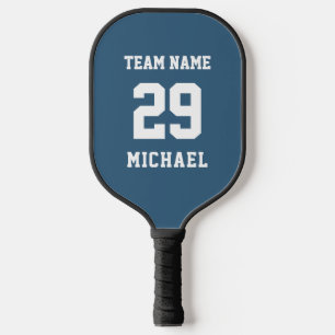 Blau Fügen Sie Ihren Teamnamen Jersey-Text hinzu Pickleball Schläger