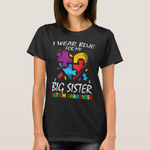 Blau für große Schwester Autismus Awareness Family T-Shirt