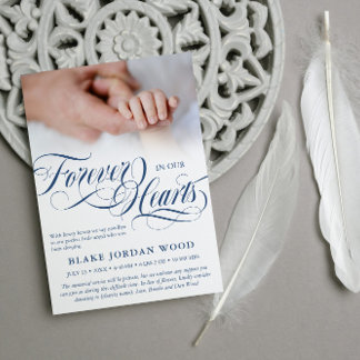 Blau für immer in unserem Hearts Baby Boy Memorial Ankündigung