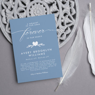 Blau für immer in unserem Hearts Baby Memorial Einladung