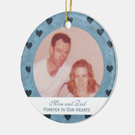 Blau für immer in unseren Herzen: Denkmal: Keramik Ornament (Links)