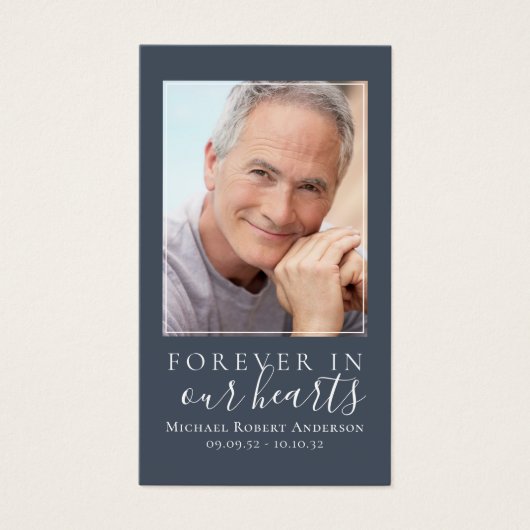 Blau für immer in unserer Herz-Gedenkkarte (Vorderseite)