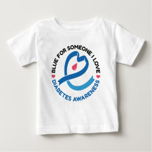Blau für jemanden, den ich liebe – Diabetes-Bewuss Baby T-shirt