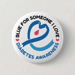 Blau für jemanden, den ich liebe – Diabetes-Bewuss Button