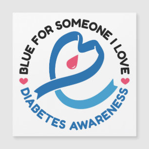 Blau für jemanden, den ich liebe – Diabetes-Bewuss Magnetkarte