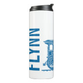 Blau für Kinder mit weißem Dampfzug individuelle N Thermosbecher (Nach links gedreht)