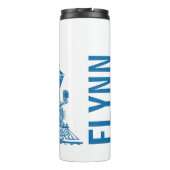 Blau für Kinder mit weißem Dampfzug individuelle N Thermosbecher (Rückseite)