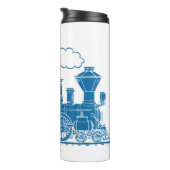 Blau für Kinder mit weißem Dampfzug individuelle N Thermosbecher (Nach rechts gedreht)