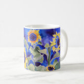 Blau für Sie Sonnenblumen Kaffeetasse (VorderseiteRechts)