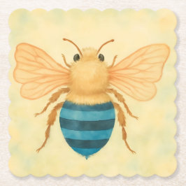 Blau gebänderte Bienen-Plastik-Unterlage Untersetzer