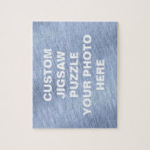 Blau gebürstetes Metall gemasert Puzzle (Vertikal)