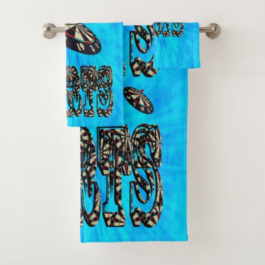 Blau Gefärbte Krawatte Dartdesign, Handtuchdesign Badhandtuch Set (Insitu)
