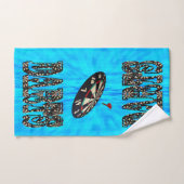 Blau Gefärbte Krawatte Dartdesign, Handtuchdesign Badhandtuch Set (Handtuch)