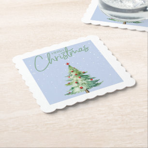 Blau gefärbter Weihnachts-Unterleger Untersetzer