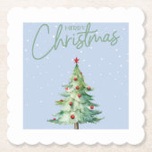 Blau gefärbter Weihnachts-Unterleger Untersetzer (Vorderseite)