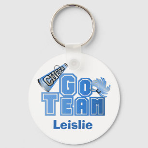 Blau geht Team-Cheerleader-Schlüsselanhänger Schlüsselanhänger