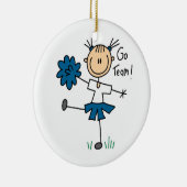 Blau geht Team-Cheerleader-T - Shirts und Keramik Ornament (Rechts)
