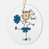 Blau geht Team-Cheerleader-T - Shirts und Keramik Ornament (Links)