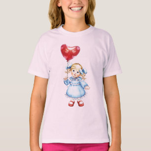 Blau gekleidetes Mädchen T-Shirt