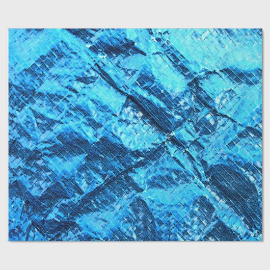 Blau geknittertes Folien-Packpapier Geschenkpapier (Flach)