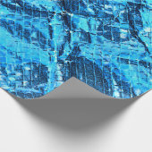 Blau geknittertes Folien-Packpapier Geschenkpapier (Ecke)