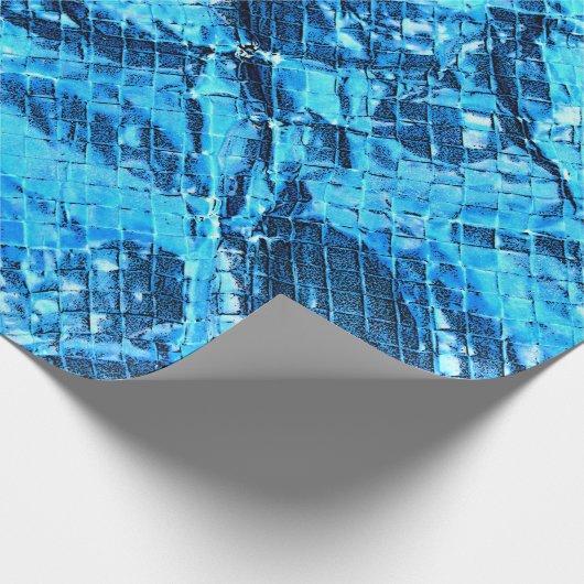 Blau geknittertes Folien-Packpapier Geschenkpapier (Ecke)