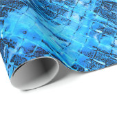 Blau geknittertes Folien-Packpapier Geschenkpapier (Rolleneckpunkt)