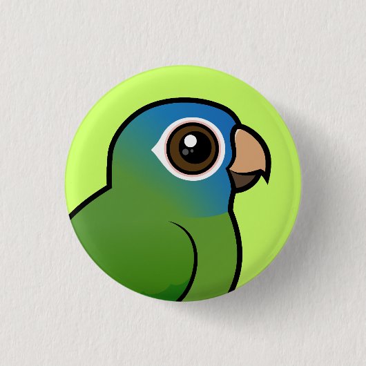 Blau-gekröntes Conure Button (Vorderseite)