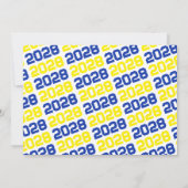 Blau & Gelb 3 Foto Abschluss Einladung (Rückseite)