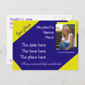 Blau-Gelb-Abschluss Postkarte (Vorne/Hinten)