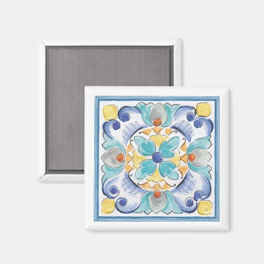 Blau & Gelb Blüte Magnet (Vorderseite/Rückseite)