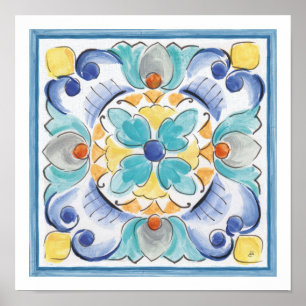 Blau & Gelb Blüte Poster