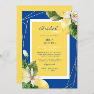 Blau-Gelb-Brautparty Einladung