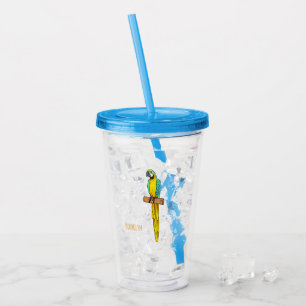 Blau-Gelb-Cartoon Acryltrinkbecher