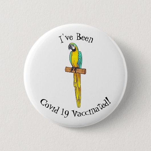Blau-Gelb-Cartoon Button (Vorderseite)