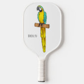 Blau-Gelb-Cartoon Pickleball Schläger (Rückseite)
