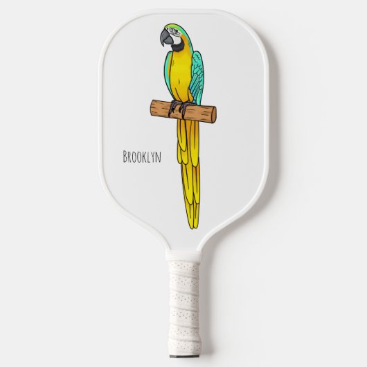 Blau-Gelb-Cartoon Pickleball Schläger (Vorderseite)