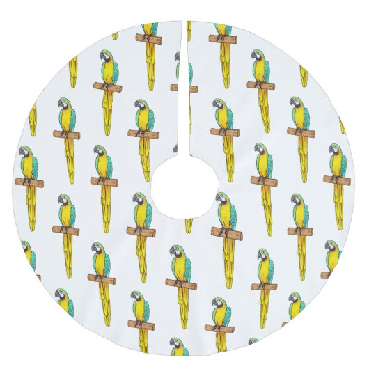 Blau-Gelb-Cartoon Polyester Weihnachtsbaumdecke (Vorderseite)