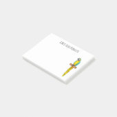 Blau-Gelb-Cartoon Post-it Klebezettel (angewinkelt)