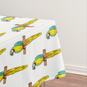 Blau-Gelb-Cartoon Tischdecke
