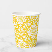 Blau-Gelb-Cheminin-Damaskus-Muster Pappbecher (Rückseite)