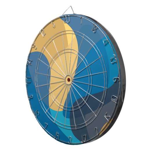 Blau, gelb, cool, trendige städtische Darstellung Dartscheibe (Vorderseite rechts)