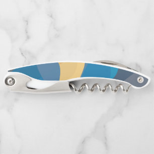 Blau, gelb, cool, trendige städtische Darstellung Kellnermesser